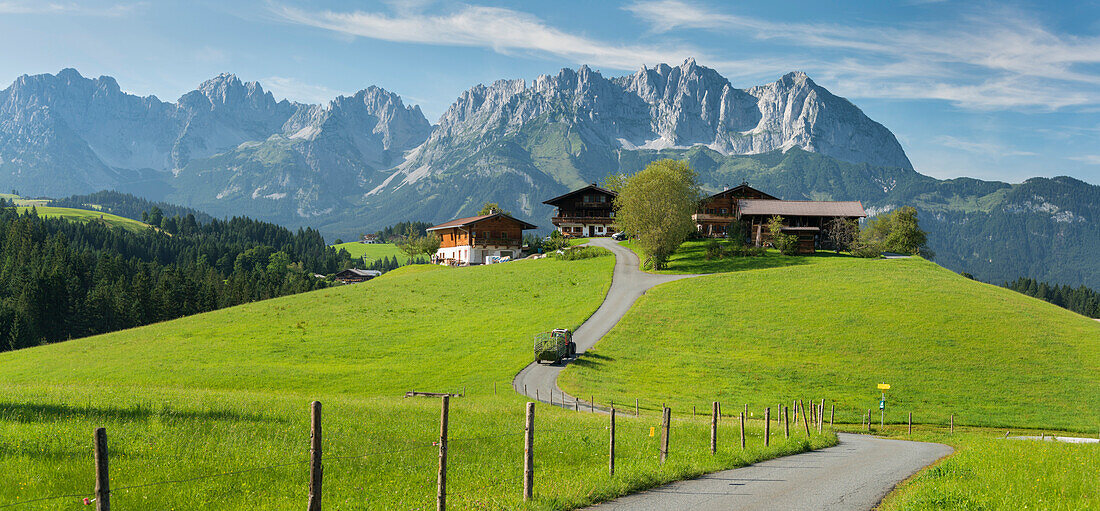 Bauernhof bei Reith, Wilder Kaiser, Kitzbühel, Tirol, Österreich
