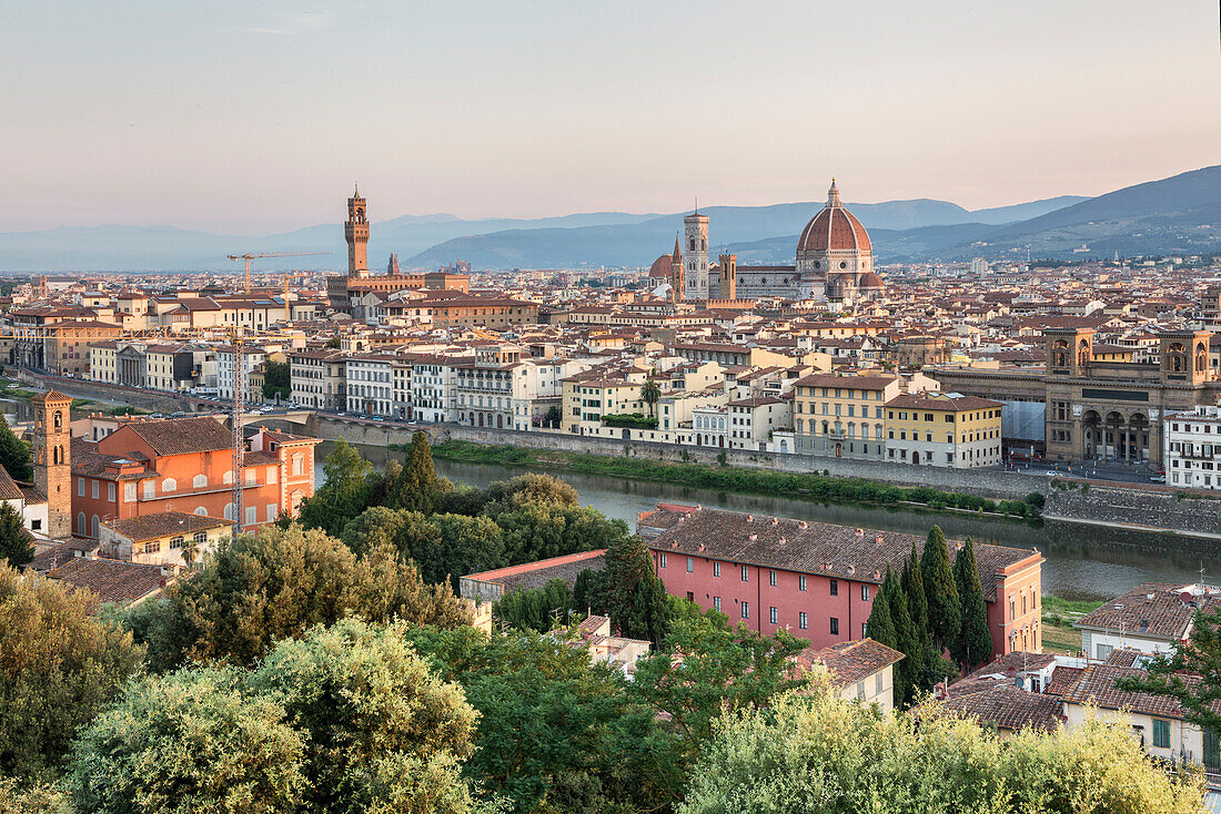 A view of Florence from Piazzale Michelangelo, Florence, Tuscany, Italy, Europe