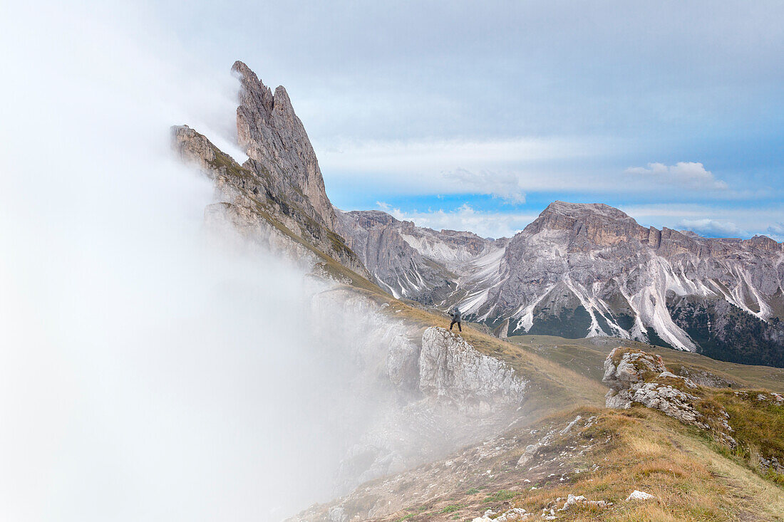 Seceda in a cloudy day, Val Gardena Valley, Dolomites, Trentino Alto Adige District, Italy