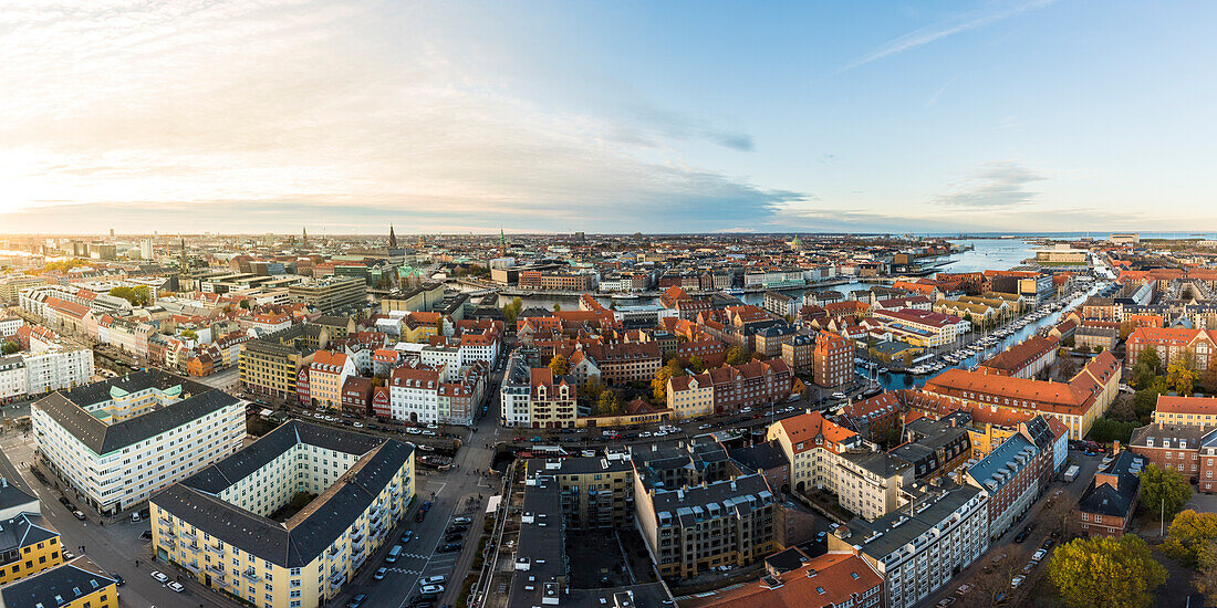 Copenhagen, Hovedstaden, Denmark, Northern Europe, High angle view of Copenhagen