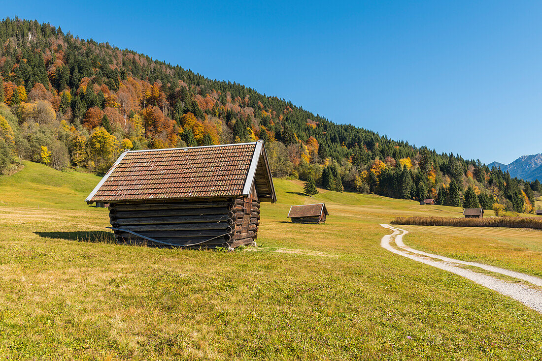 Gerold, Garmisch Partenkirchen, Bavaria, Germany, Europe. Autumn season in Gerold