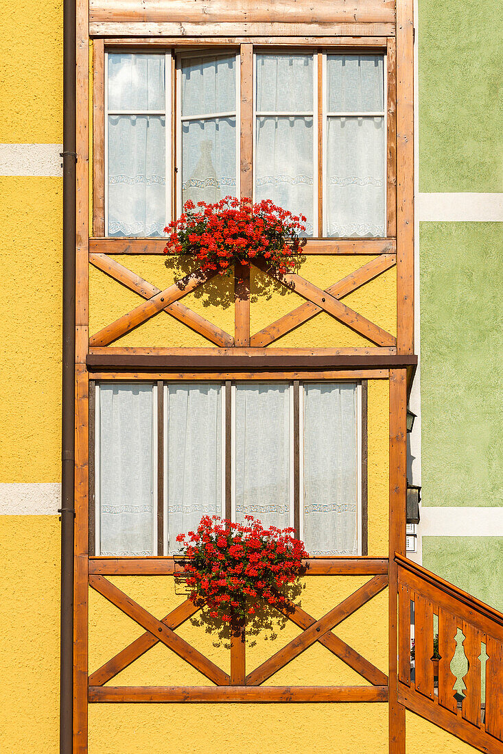 A detail of a home of San Martino di Castrozza, Trento province, Trentino Alto Adige, Italy, Europe