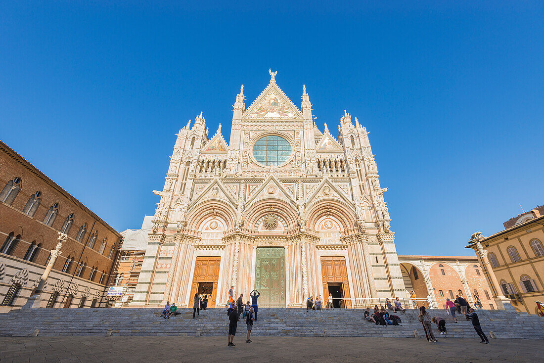Siena, Tuscany, Italy, Europe. Siena Cathedral facade