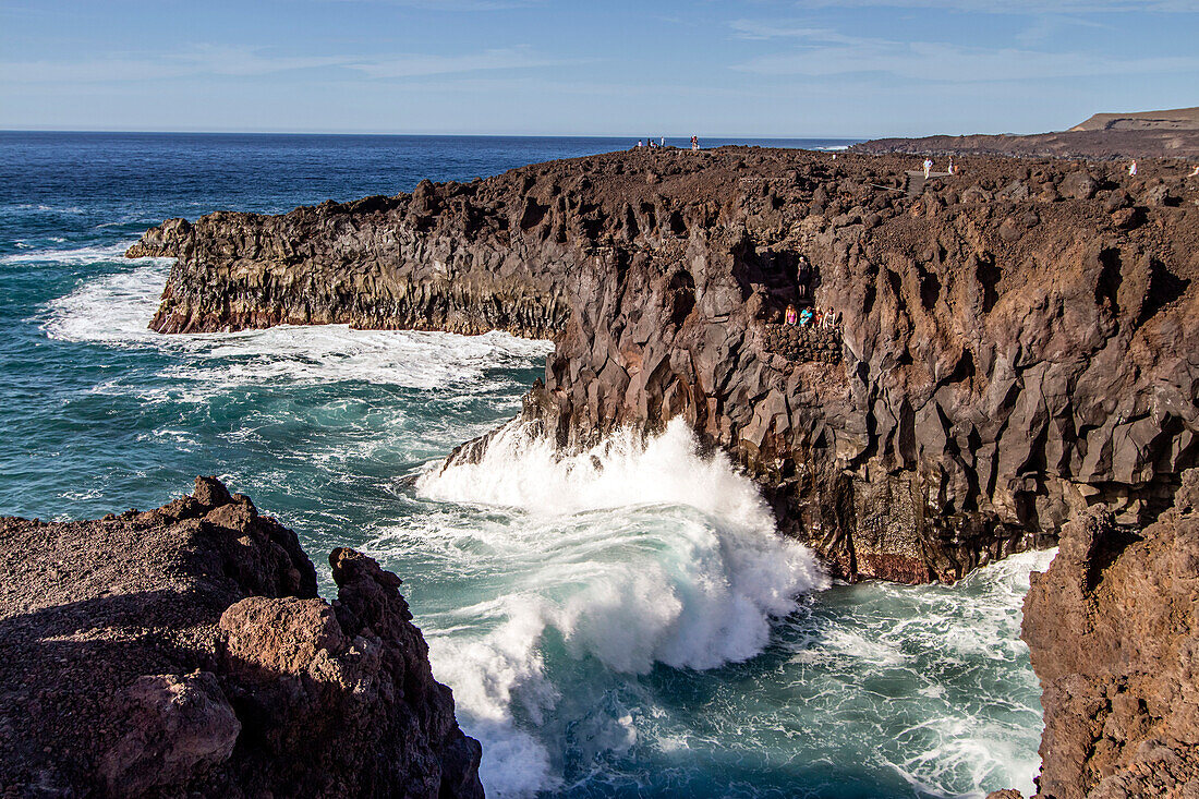 Los Hervideros,  caves , south west coast, Lanzarote, Canary Islands, Spain