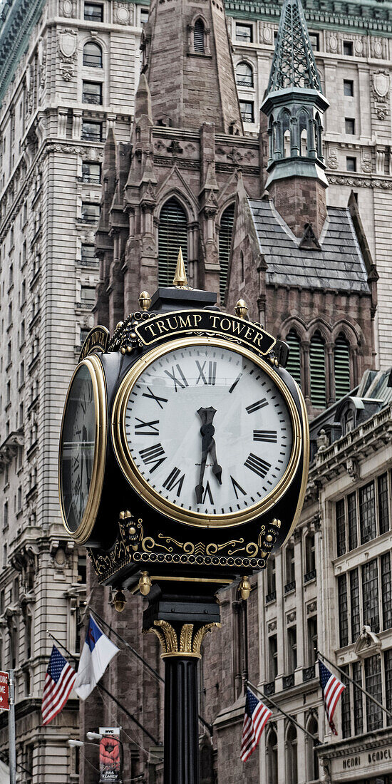 Trump Tower clock, 56 th street, Manhattan, New York