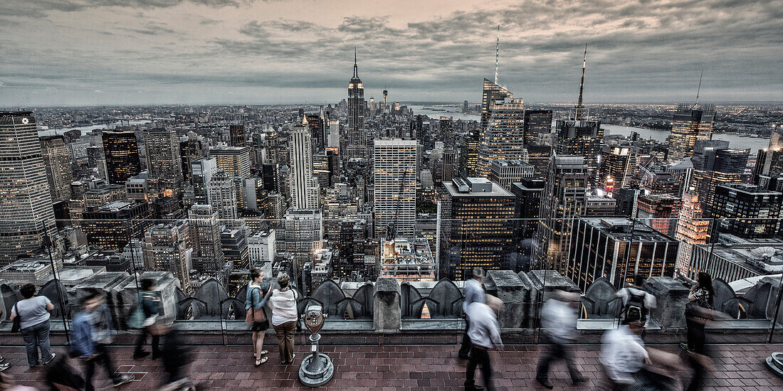 Panoramic view from Rockefeller Center, Big Apple, Empire State building, Skyline, New York, United States of America