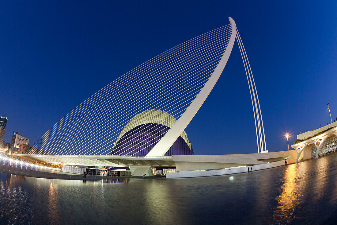 Agora, Puente de l'Assut de l'Or,  Wissenschaftsstadt von Santiago Calatrava in Valencia