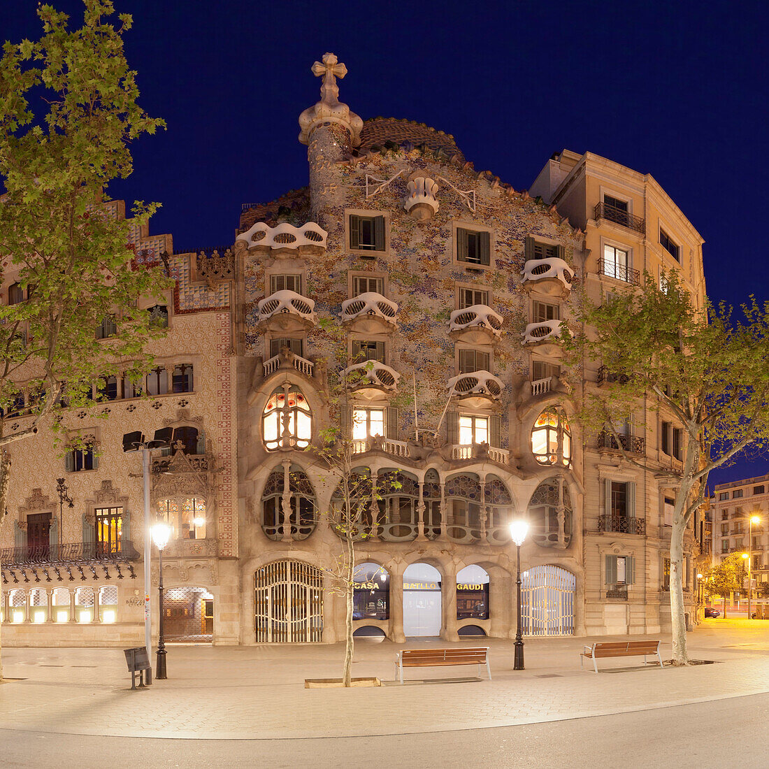 Casa Batllo, Antonio Gaudi, Modernisme, UNESCO World Heritage Site, Passeig de Gracia, Eixample, Barcelona, Catalonia, Spain, Europe