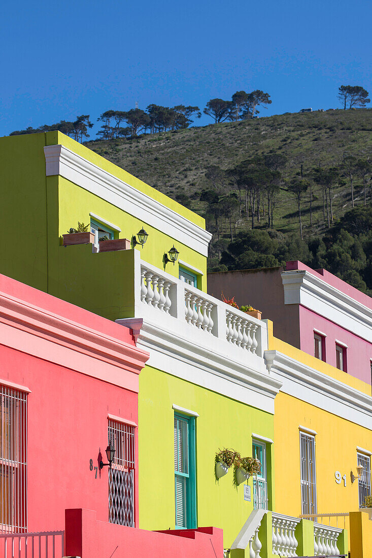 Colourful houses in Bo Kaap, Cape Town, Western Cape, South Africa, Africa