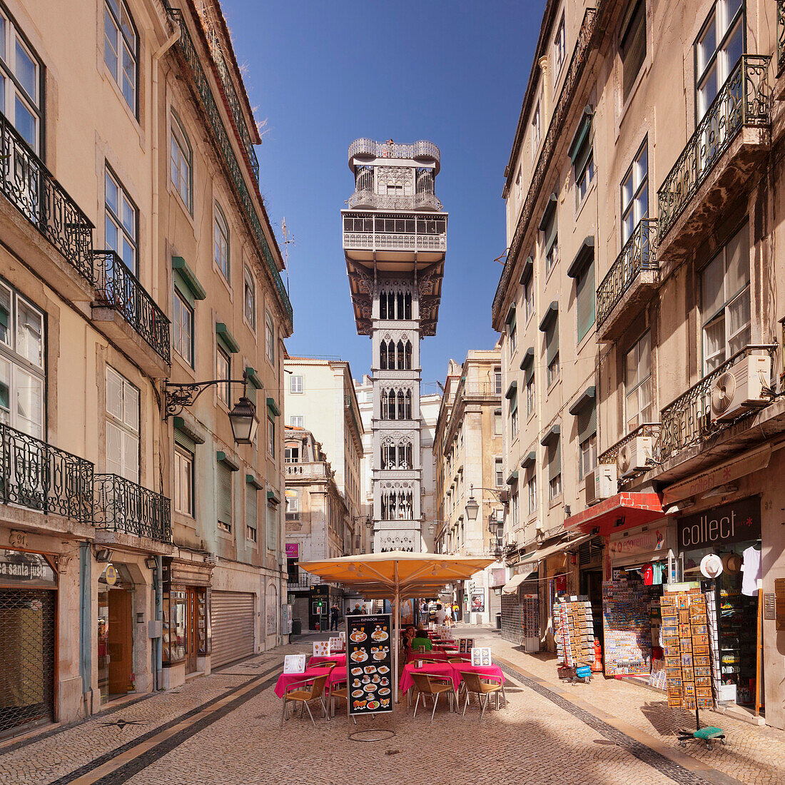 Elevador de Santa Justa (Santa Justa Elevator), Baixa, Lisbon, Portugal, Europe