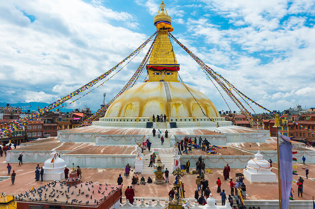Boudhanath Stupa, largest Asian Stupa, UNESCO World Heritage Site, Kathmandu, Nepal, Asia