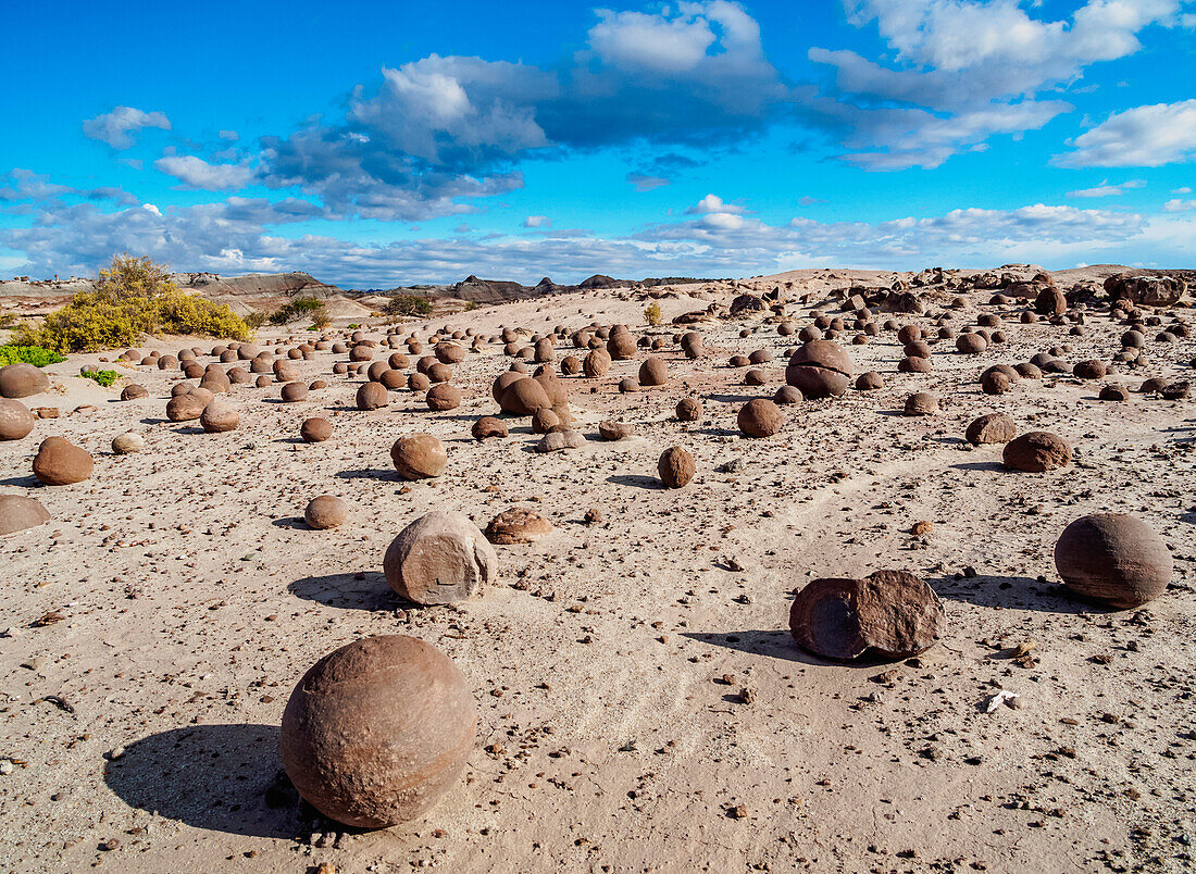Cancha de bochas (Bowls Pitch) Formation, Ischigualasto Provincial Park, UNESCO World Heritage Site, San Juan Province, Argentina, South America