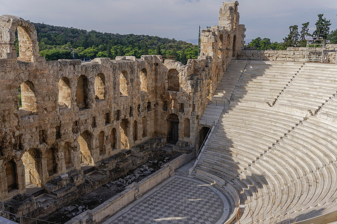 View of Odeon of Herodes Atticus, Athens, Greece, Europe