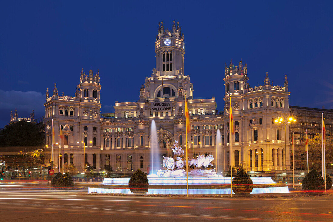 Plaza de la Cibeles, Fountain and Palacio de Comunicaciones, Madrid, Spain, Europe