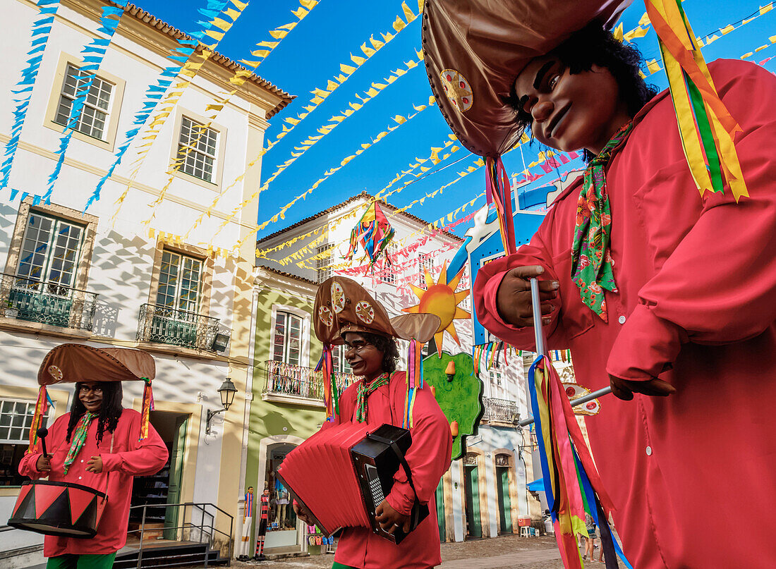 Sao Joao Festival decorations in Pelourinho, Old Town, Salvador, State of Bahia, Brazil, South America