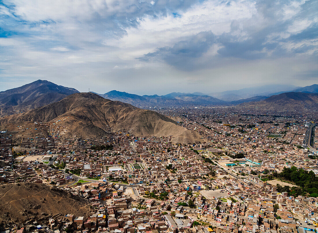 Cityscape seen from the San Cristobal Hill, Lima, Peru, South America