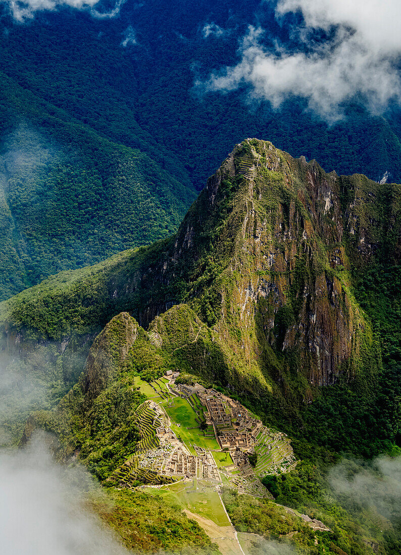 Machu Picchu Ruins seen from the Machu Picchu Mountain, UNESCO World Heritage Site, Cusco Region, Peru, South America
