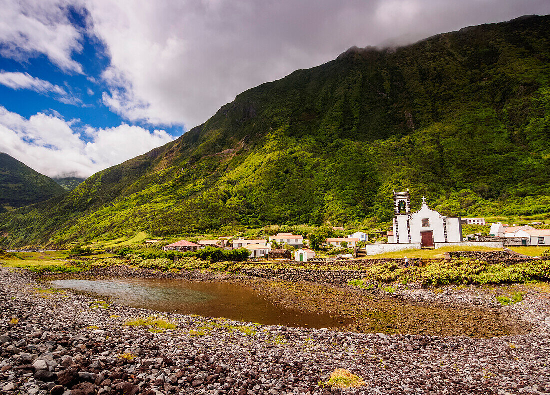 Church in Faja da Caldeira de Santo Cristo, Sao Jorge Island, Azores, Portugal, Atlantic, Europe