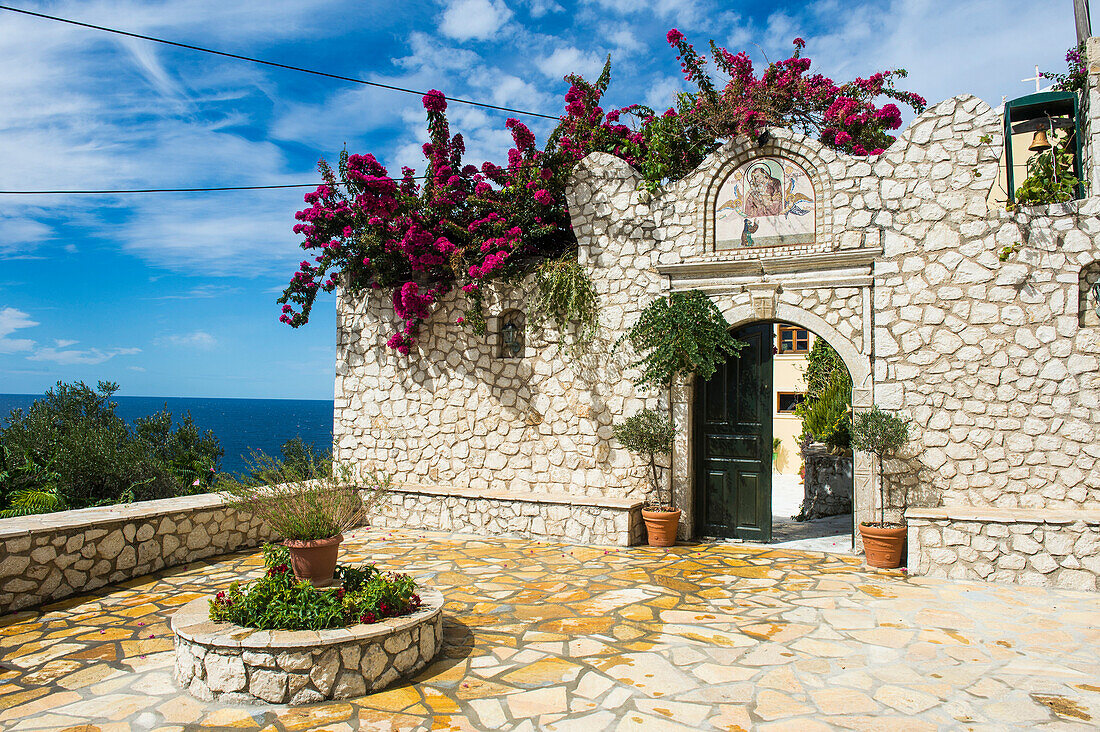 Monastery of Panagia Mirtiotissa, Corfu, Ionian islands, Greek Islands, Greece, Europe