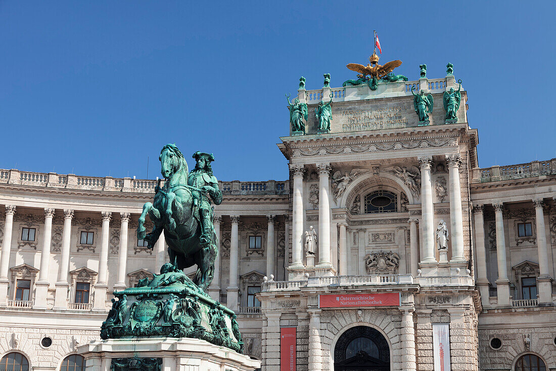 Prince Eugene of Savoy statue at Hofburg Palace, UNESCO World Heritage Site, Vienna, Austria, Europe