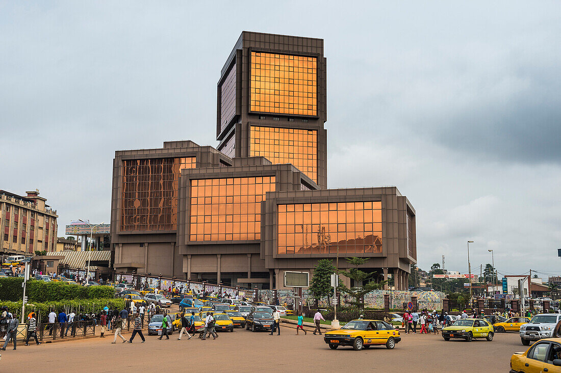Block Number 2 Ministry on the centre square in downtown, Yaounde, Cameroon, Africa