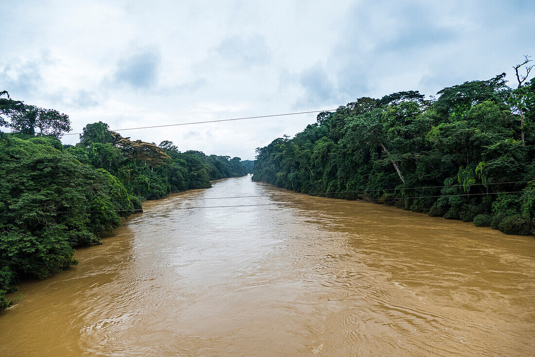 Manyu River in the jungle of Southwest Cameroon, Africa