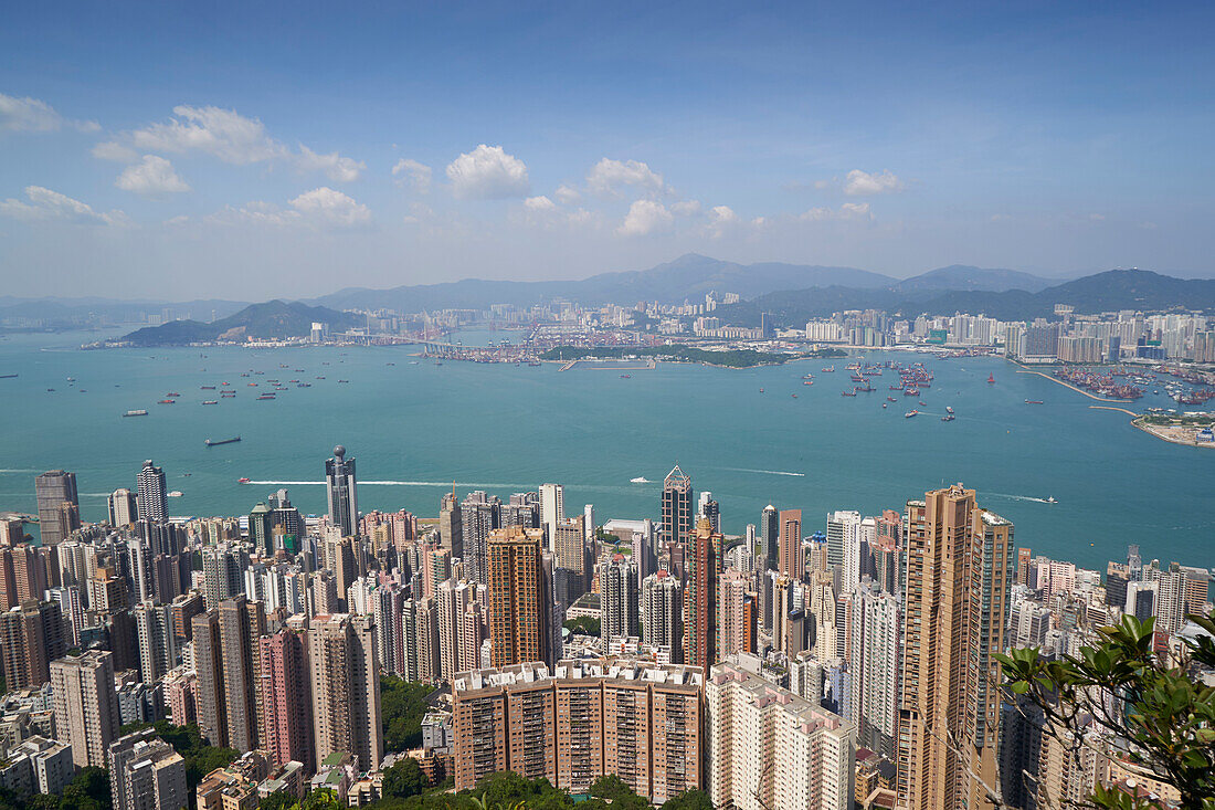 City skyline, viewed from Victoria Peak, Hong Kong, China, Asia