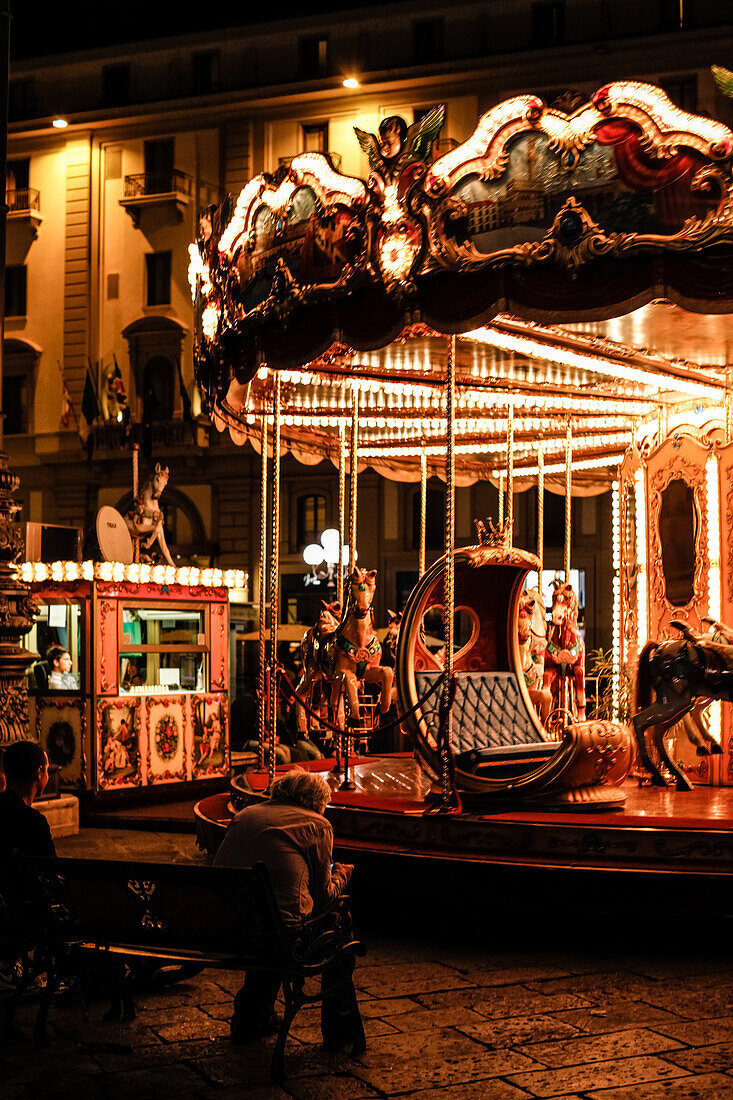 Merry-go-round at Piazza della Repubblica, Florence, Italy, Toscany, Europe