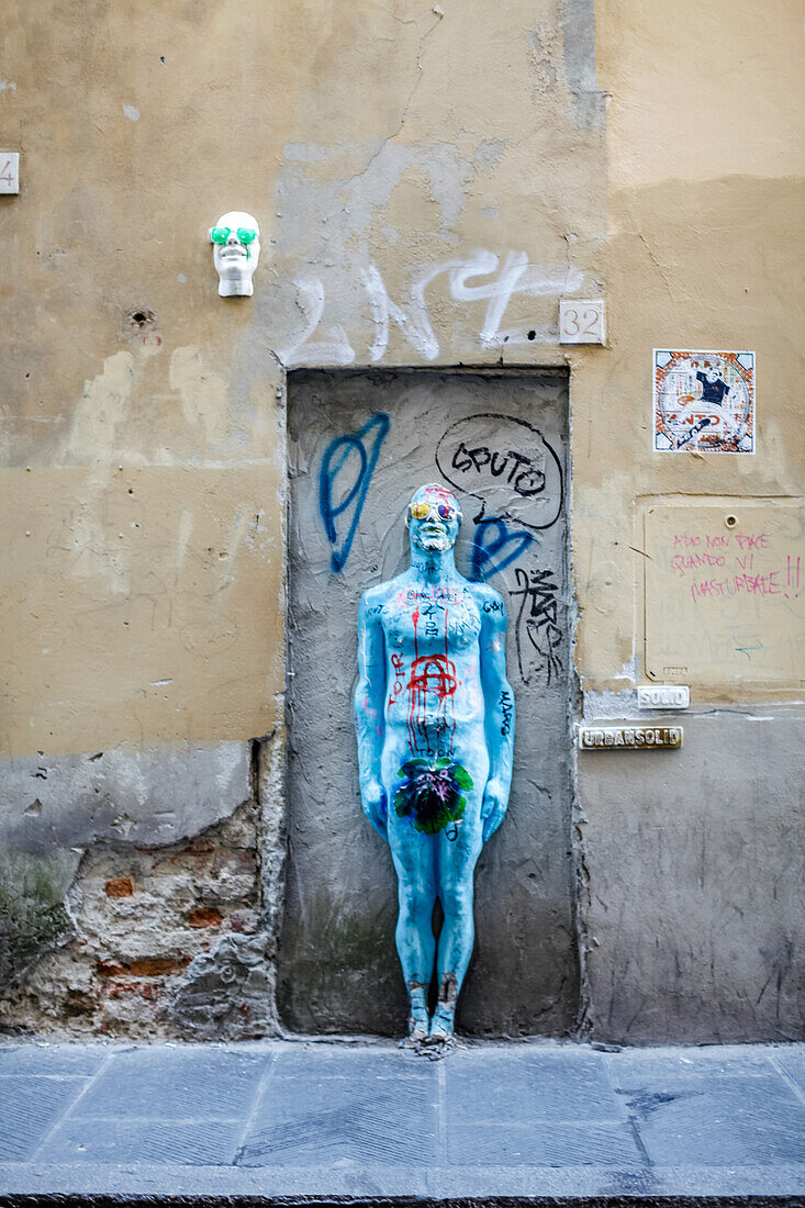 Strassenkunst in der Altstadt von Florenz, Toskana, Italien, Europa