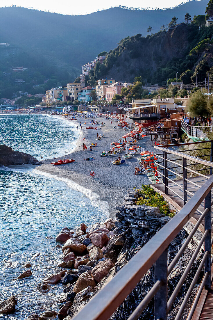 Bay of Monterosso al Mare, province of La Spezia, Cinque Terre, Liguria, Italy, Europe