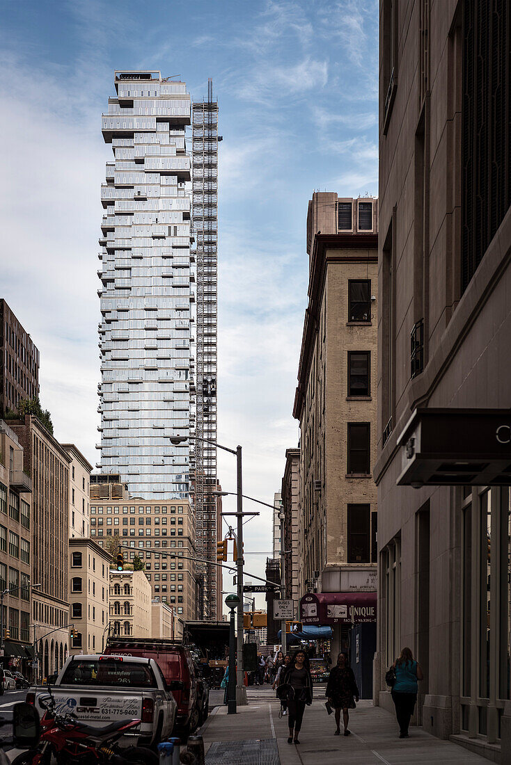 Herzog & de Meuron's 56 leonard jenga tower Hochhaus, Manhattan, New York City, Vereinigte Staaten von Amerika, USA, Nordamerika
