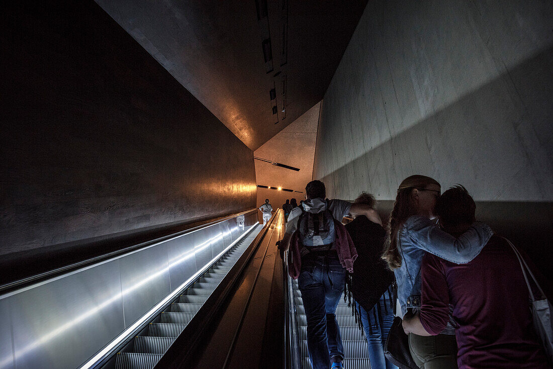escalator in the 9/11 Memorial, museum, Manhattan, NYC, New York City, United States of America, USA, North America