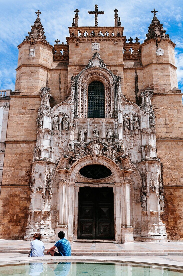 Main façade of Santa Cruz church, Coimbra, Portugal.