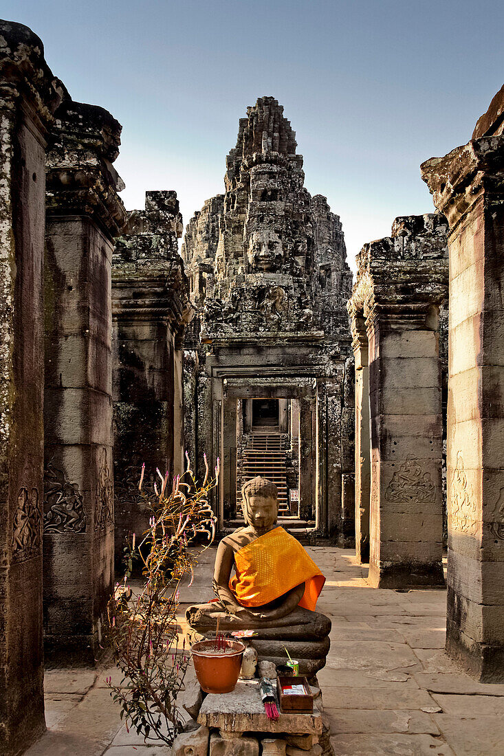 Buddha Statue im Bayon Tempel, Angkor Wat,   Kambodscha