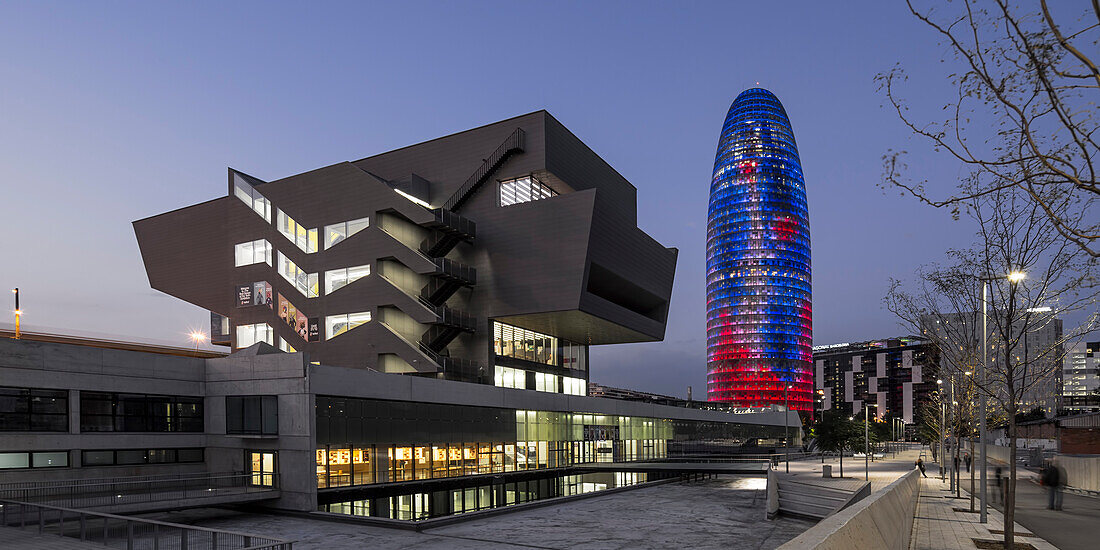 Torre Agbar by Jean Nouvel, Disseny Hub, Barcelona, Catalunia, Spain