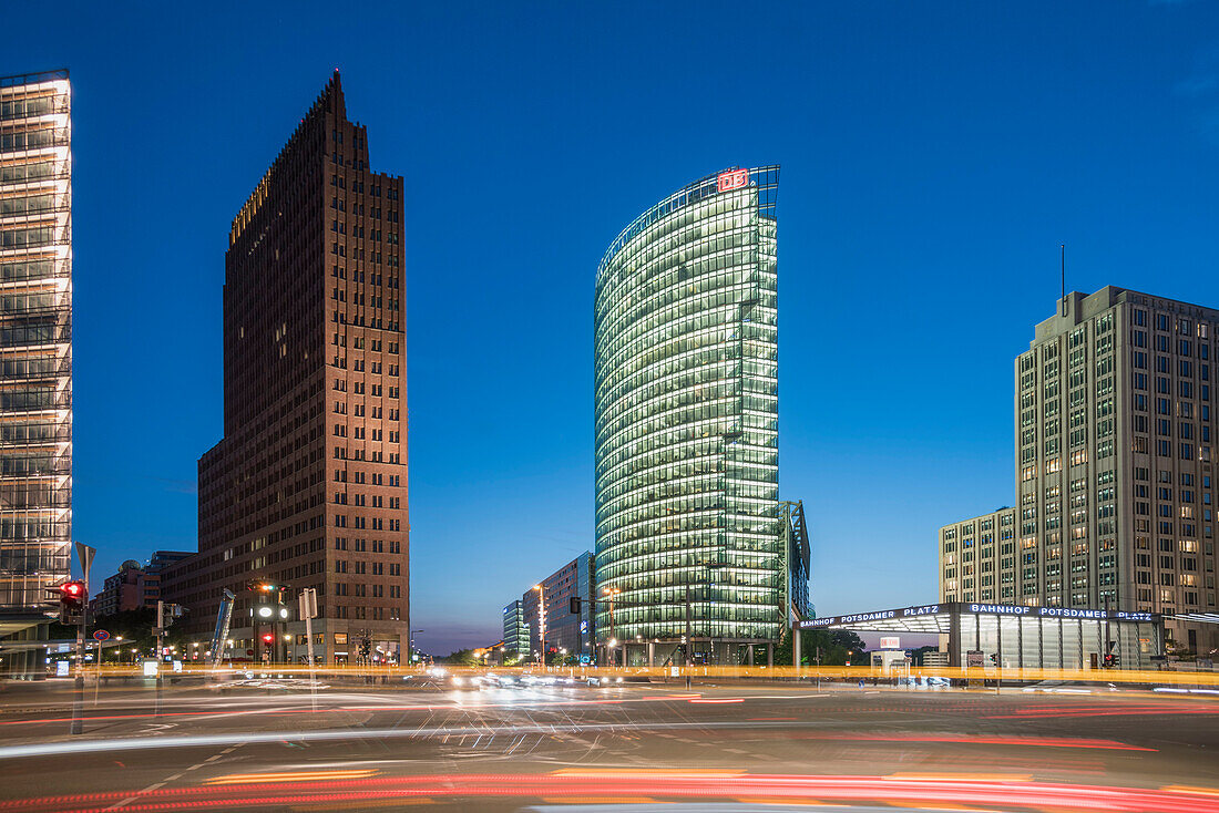 Potsdamer Platz,  Berlin , Kollhoff-Tower, Sony Center, DB Tower , Beisheim Center, S Bahn Entrance, Berlin Center, Germany
