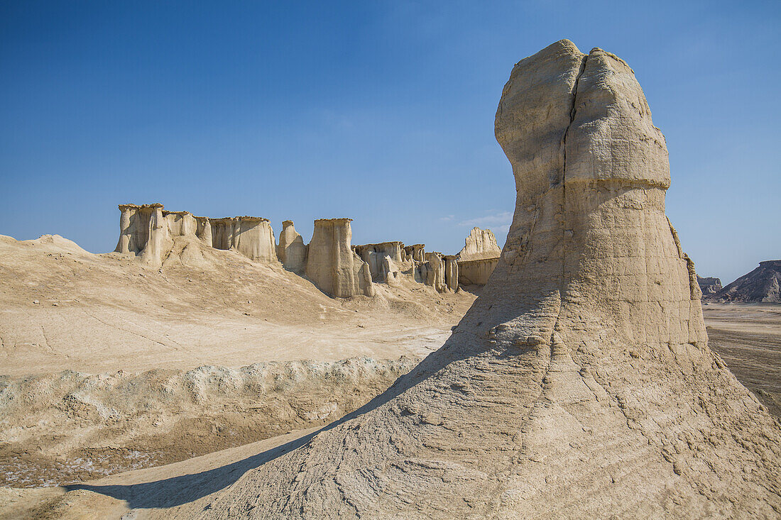 Erosionslandschaft auf der Insel Qeshm, Iran, Asien
