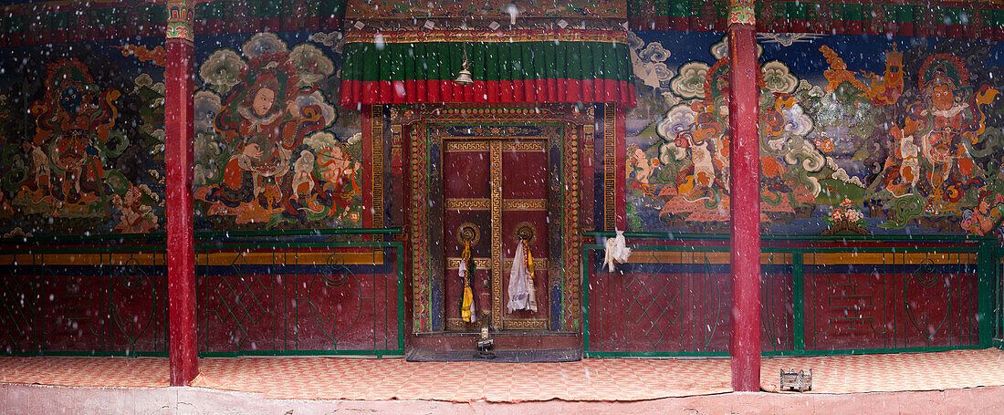 Door of Lamayuru monastery, Ladakh, India, Asia