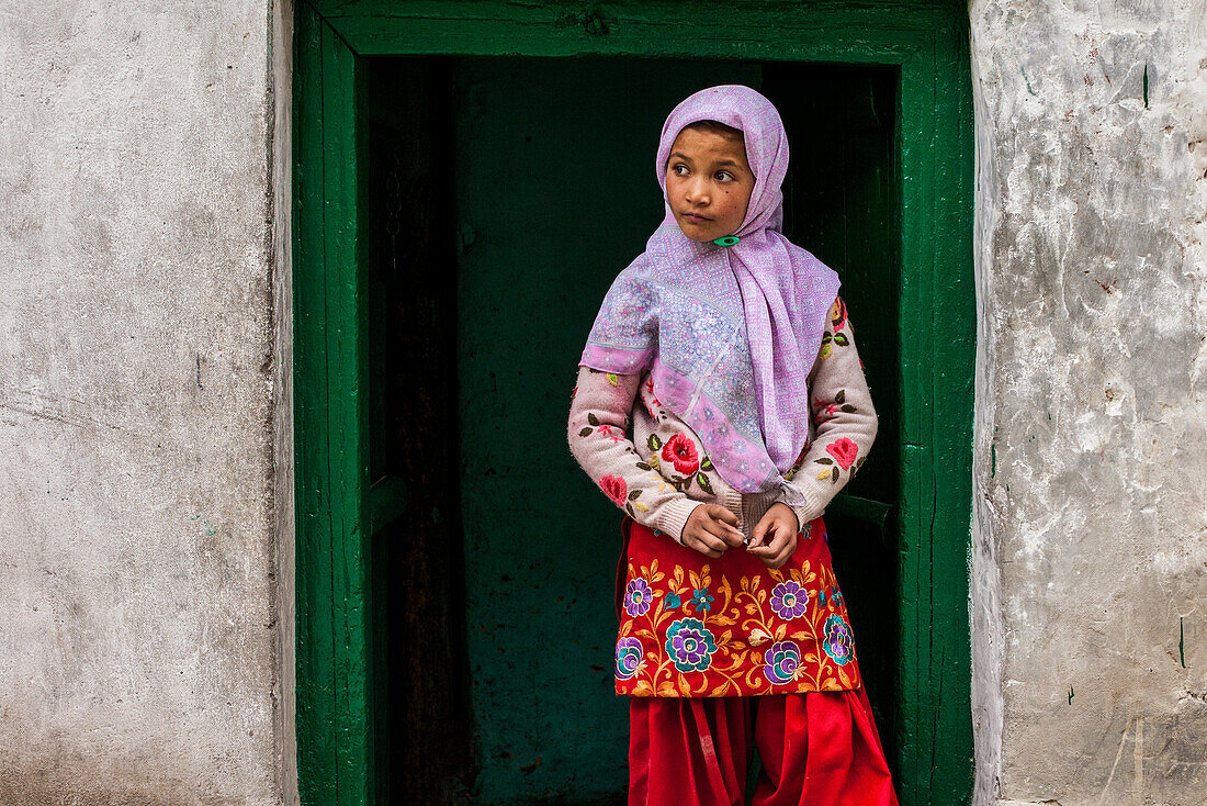 Kashmirisches Mädchen in Leh, Ladakh, Indien, Asien
