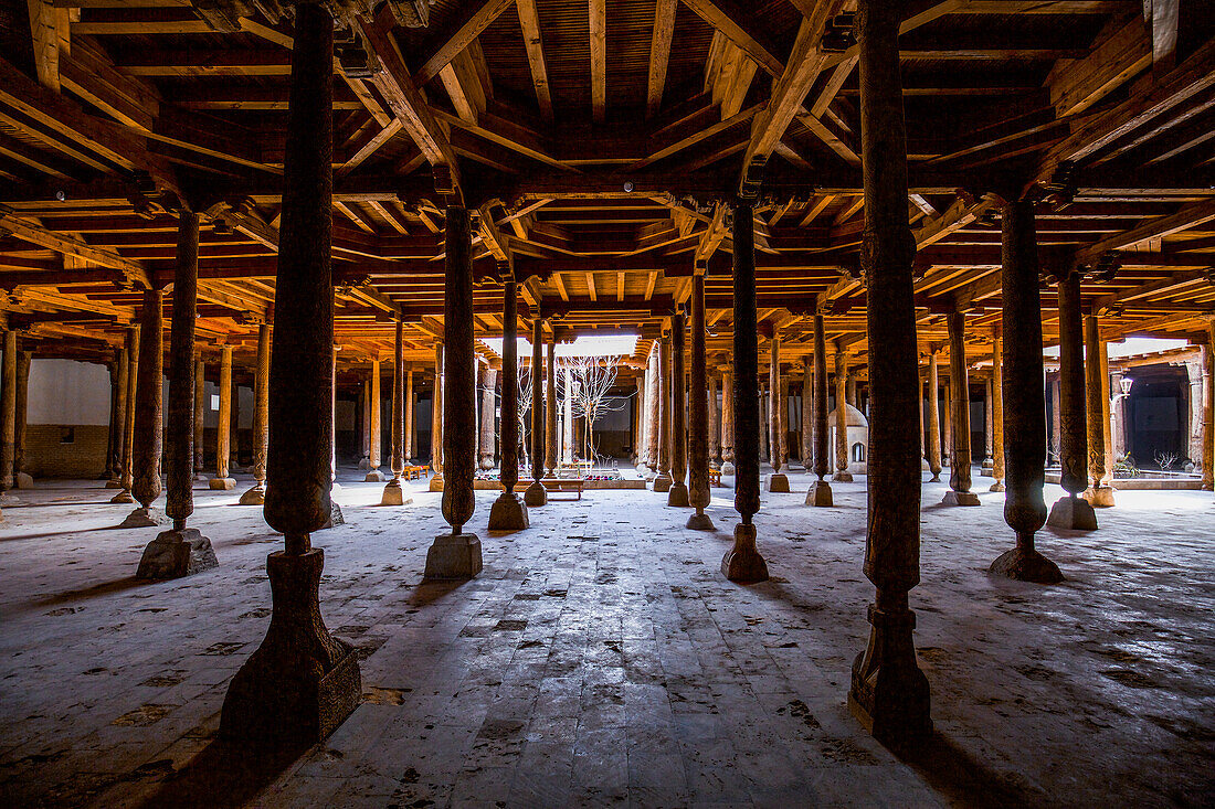 Juma mosque in the historical city of Khiva, Uzbekistan, Asia