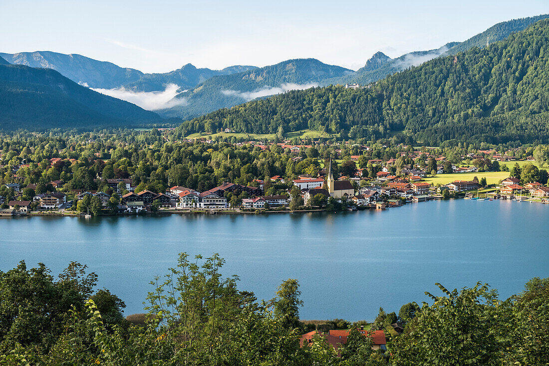 view to the Tegernsee and Rottach-Egern, Tegernsee, Bavaria, Germany