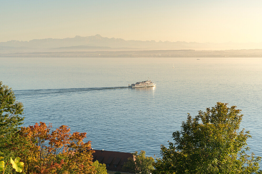 Ferry-boat cruising on Lake Constance, Meersburg, Baden-Wurttemberg, Germany, Europe