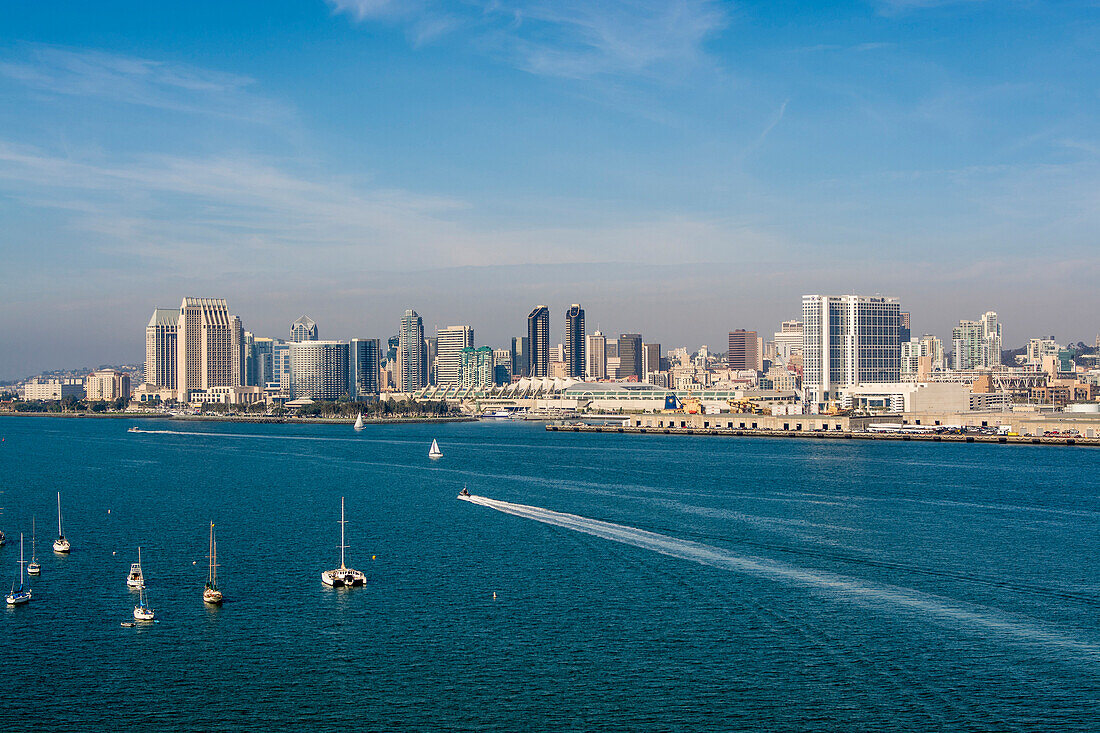 The San Diego skyline and harbor, San Diego, California, United States of America, North America