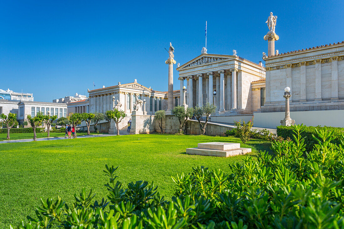 View of Academy of Arts, National Institution for Sciences, Humanities and Fine Arts, Athens, Greece, Europe