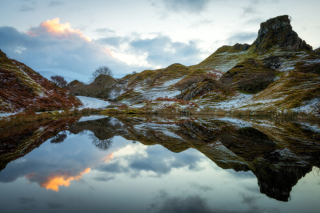 Fairy Glen at sunrise, Isle of Skye, Inner Hebrides, Scotland, United Kingdom, Europe