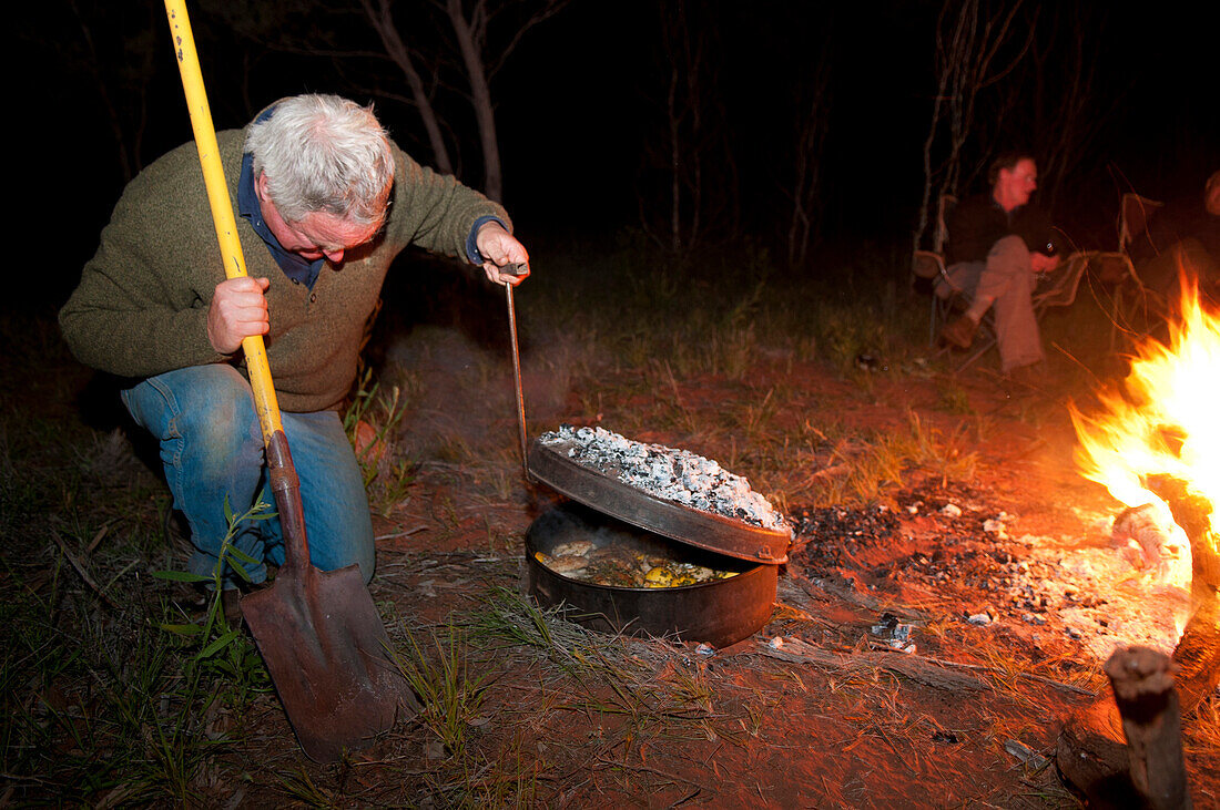 TV chef Andrew Dwyer is cooking with a camp oven