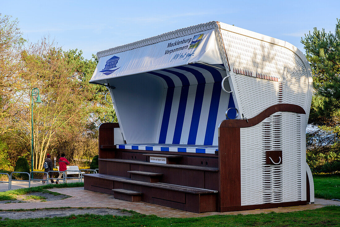 Largest beach chair in the world in Heringsdorf, Baltic Sea coast, Mecklenburg-Vorpommern, Germany