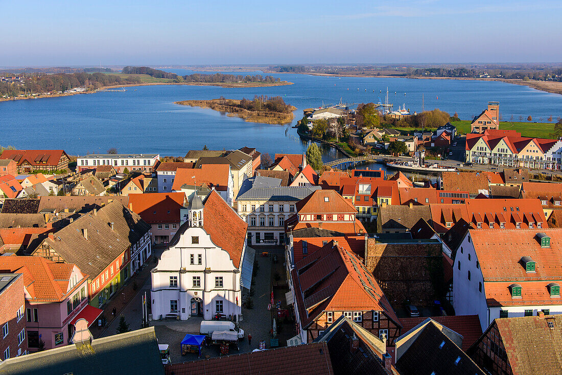 Blick vom Kirchturm, Ostseeküste, Mecklenburg-Vorpommern, Deutschland