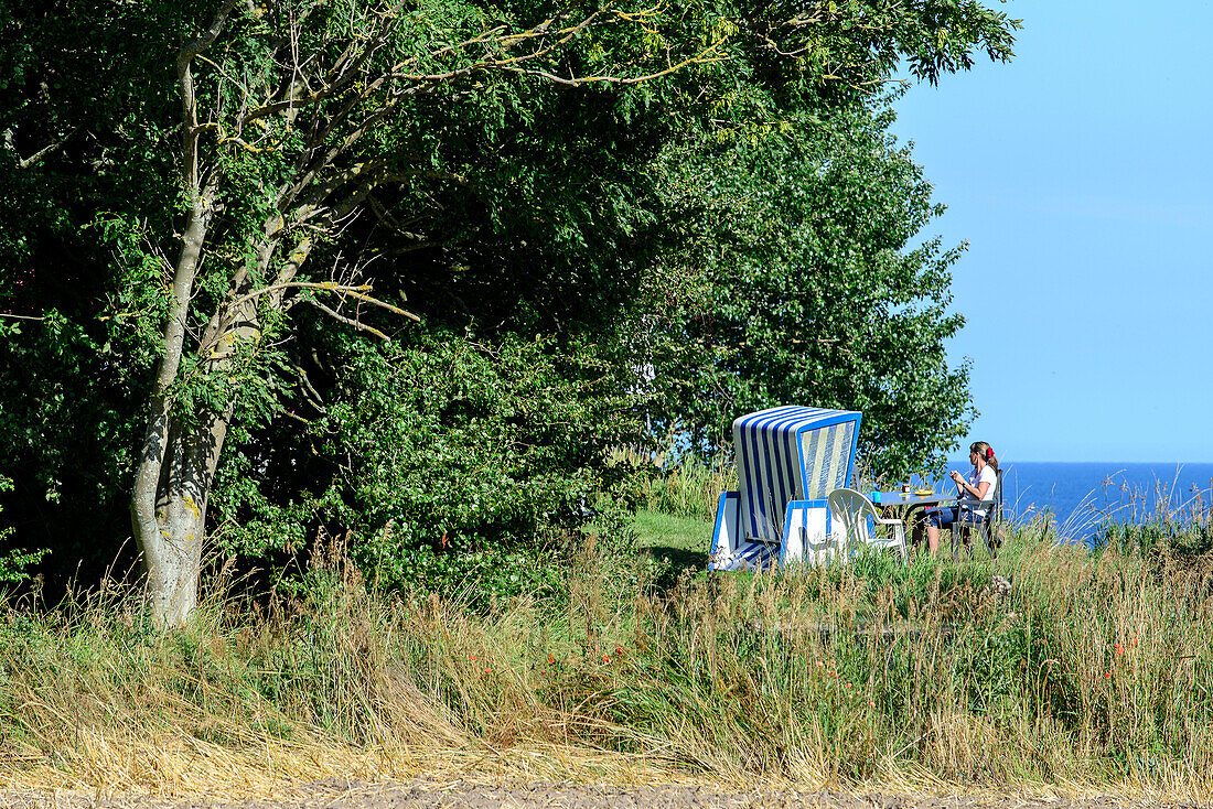 Beach chair in Goor near Cape Arkona, Baltic Sea coast, Mecklenburg-Vorpommern Germany