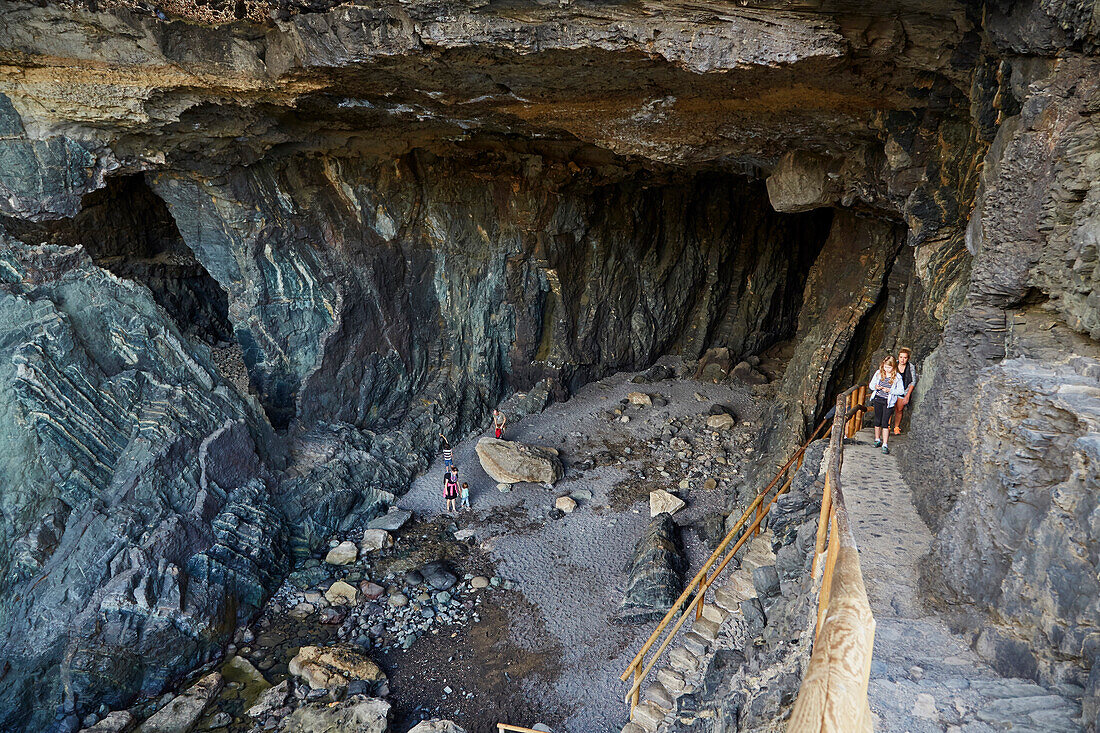Caleta Negra (Schwarze Höhle) bei Ajuy, Fuerteventura, Kanaren, Kanarische Inseln, Islas Canarias, Atlantik, Spanien, Europa